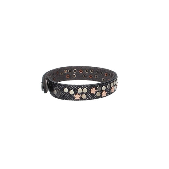 Armband Blau|Metallic mit Nieten aus Leder - leder-accessoires.com