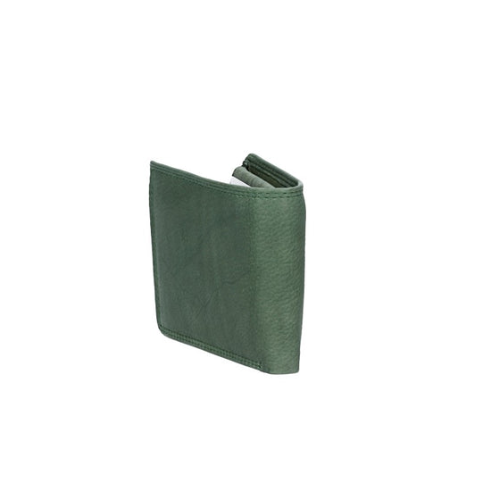 Geldbörse Querformat klein in Grün aus Leder - leder-accessoires.com