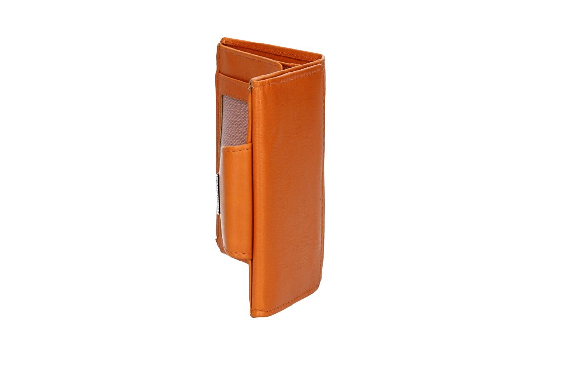 Geldbörse|Wiener Schachtel in Orange aus Leder
