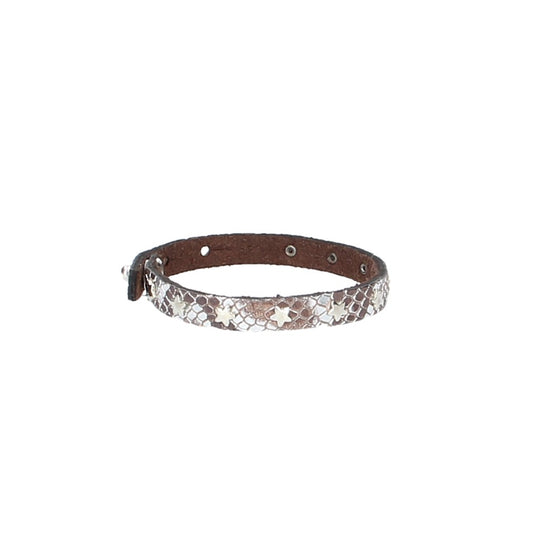 Armband in Echsenoptik mit Sternennieten in Silber aus Leder - leder-accessoires.com