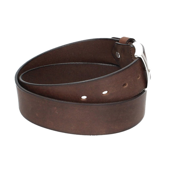 Ledergürtel Braun 40mm mit Dornschließe in Silber - leder-accessoires.com