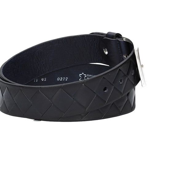Jeansgürtel 40mm in Dunkelblau mit Rautenprägung und Dornschließe - leder-accessoires.com