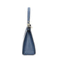 Handtasche aus Leder in Blau mit Schloss in Gold