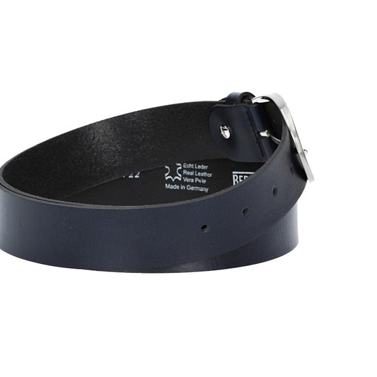 Damengürtel 35mm in Marine|Blau mit Dornschließe in Hufeisenform - leder-accessoires.com