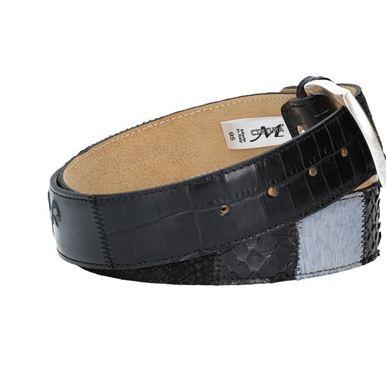 Schlangengürtel 40mm in Grau und Dornschließe in Silber - leder-accessoires.com