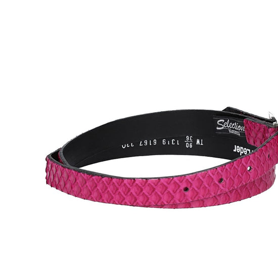 Schlangenledergürtel 20mm Pink und Schließe in Silber - leder-accessoires.com