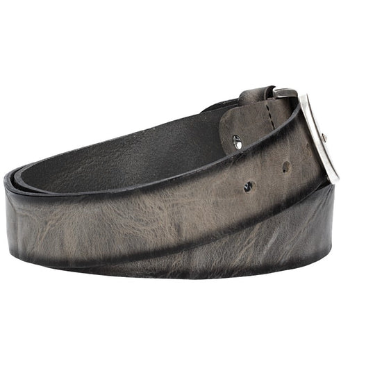 Jeansgürtel 40mm in Taupe|Grau mit Airbrushkante und Dornschließe Altsilber - leder-accessoires.com