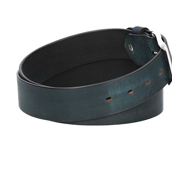 Ledergürtel Blau|Marine 40mm mit Dornschließe in Silber - leder-accessoires.com