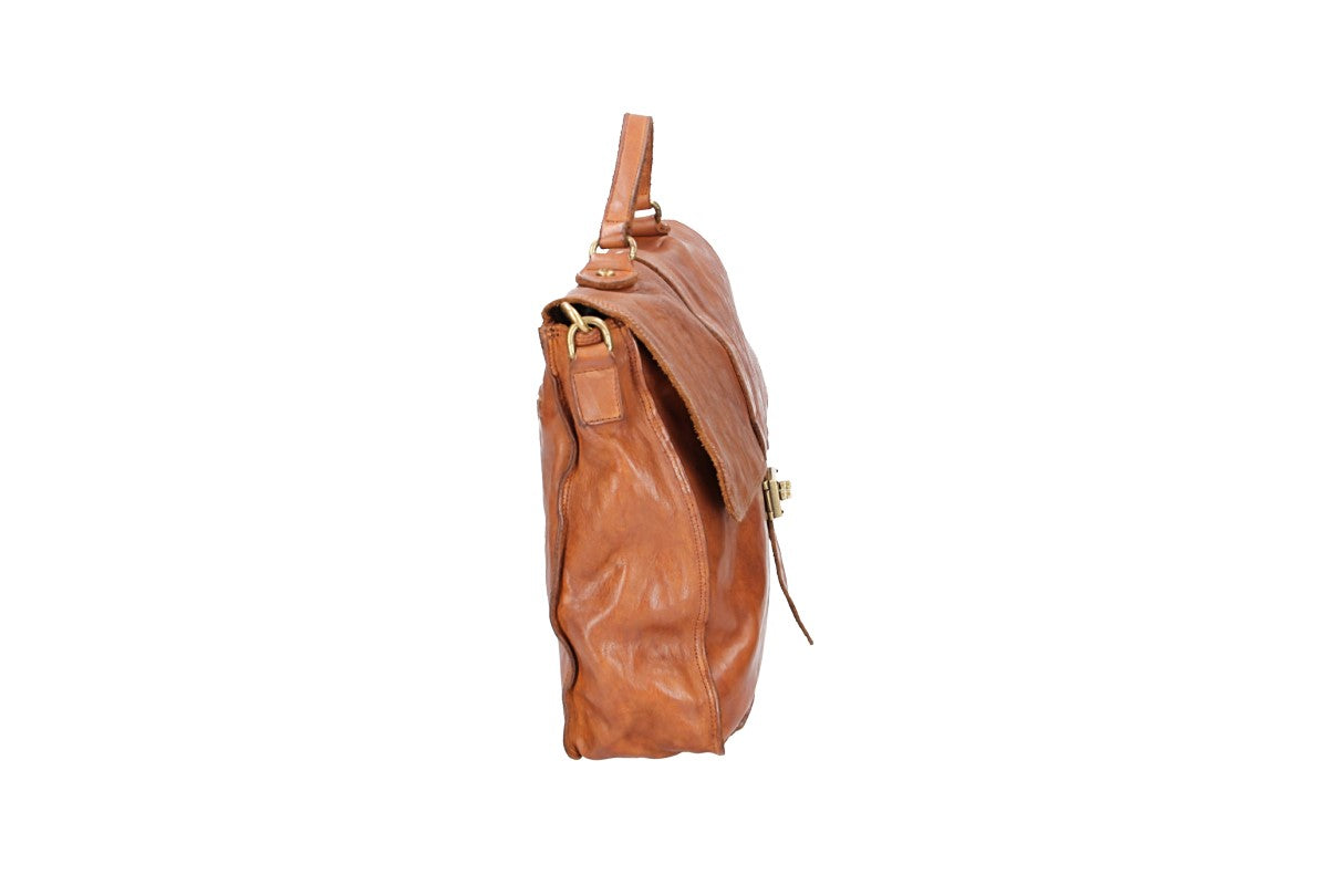 Aktentasche Ethan aus Leder in Cognac