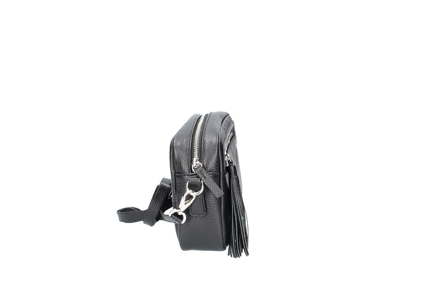 Umhängetasche in Schwarz aus Leder