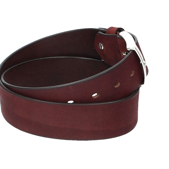 Ledergürtel Rot|Bordeaux 40mm mit Dornschließe in Silber - leder-accessoires.com