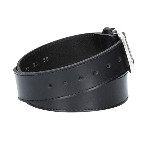 Ledergürtel Kids 30mm abgenäht in Schwarz mit Dornschließe in Silber - leder-accessoires.com