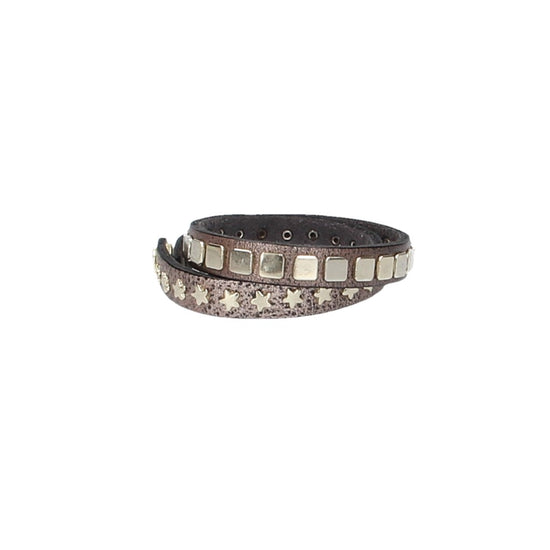 Armband doppelt Rose|Gold in Rochenoptik aus Leder - leder-accessoires.com