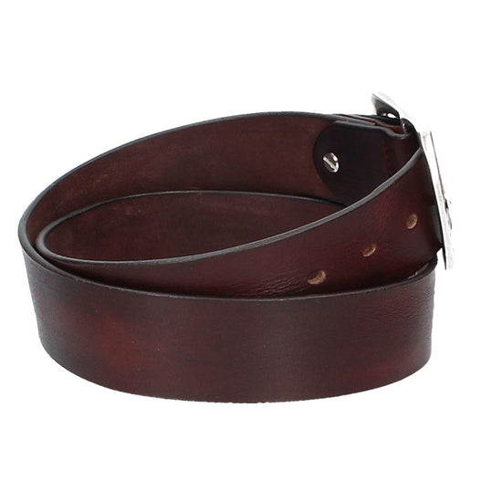 Ledergürtel Rot 40mm mit Vollschließe in Silber - leder-accessoires.com