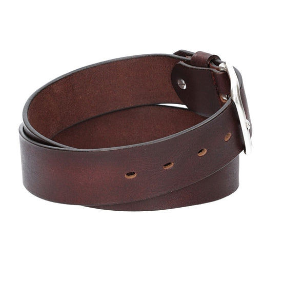Ledergürtel Rot|Bordeaux 40mm mit Dornschließe in Silber - leder-accessoires.com
