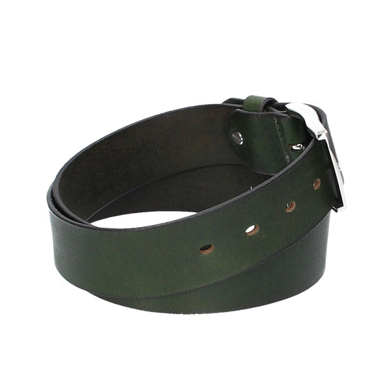 Ledergürtel Grün 40mm mit Dornschließe in Silber - leder-accessoires.com