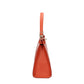 Handtasche aus Leder in Orange mit Schloss in Gold