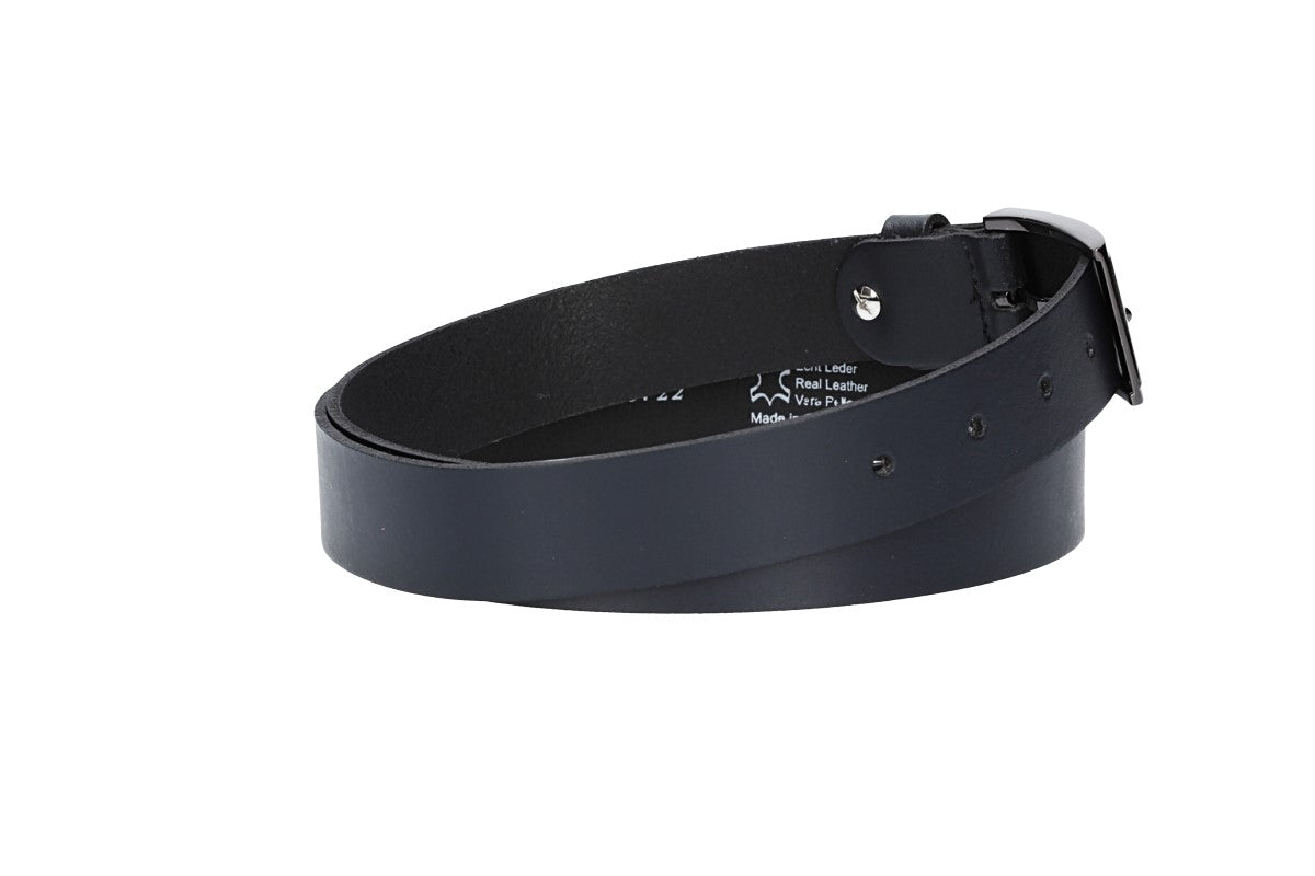 Herren-|Anzugsgürtel 30mm in Marine|Dunkelblau mit Dornschließe in Silber