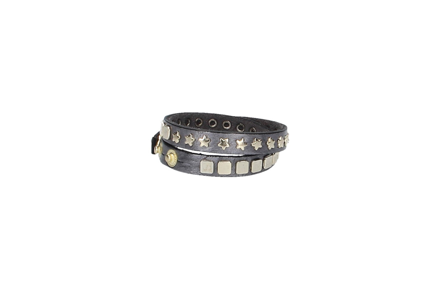Armband doppelt Blau|Gold aus Leder