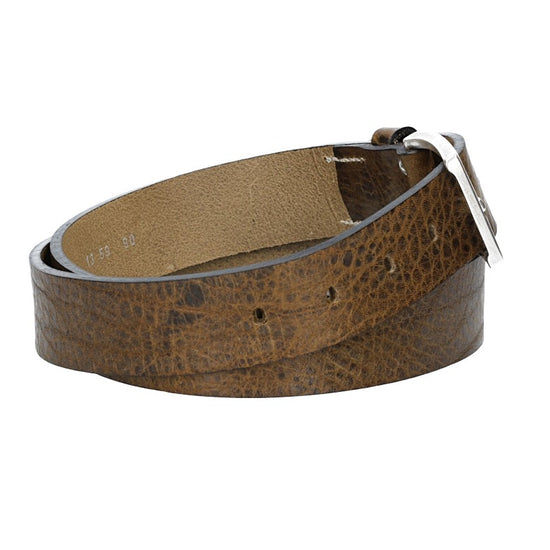 Hochwertiger Ledergürtel 35mm in Olive mit rustikaler Schließe in Silber - leder-accessoires.com