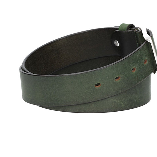 Ledergürtel Grün 40mm mit Dornschließe in Silber - leder-accessoires.com