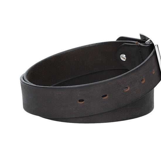 Ledergürtel Schwarz 35mm mit Vollschließe in Silber - leder-accessoires.com