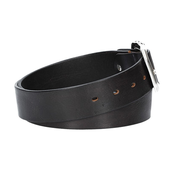 Ledergürtel in Schwarz 40mm mit Schmuck-Vollschließe - leder-accessoires.com
