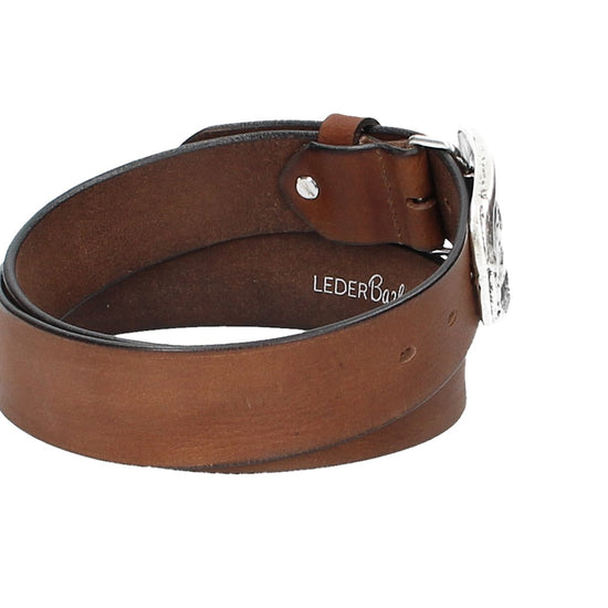 Ledergürtel Cognac 40mm mit Koppelschließe in Used Optik - leder-accessoires.com