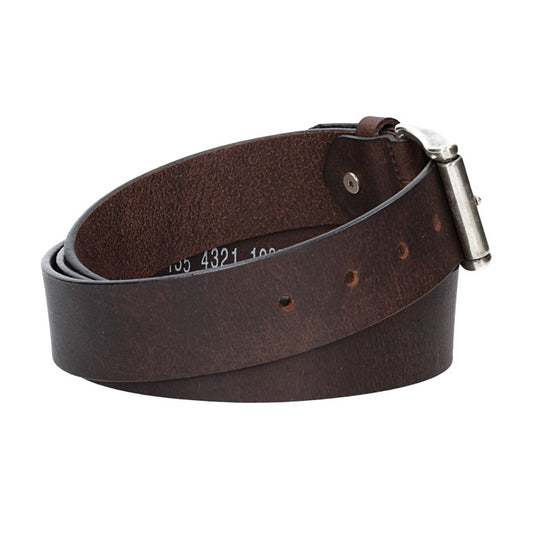 Ledergürtel Überlänge Braun 40mm mit glänzender Rollschließe - leder-accessoires.com