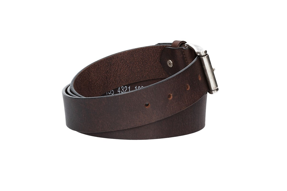 Ledergürtel Überlänge Braun 40mm mit glänzender Rollschließe