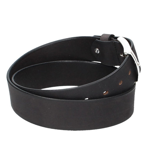 Ledergürtel Schwarz 40mm mit Dornschließe in Silber - leder-accessoires.com