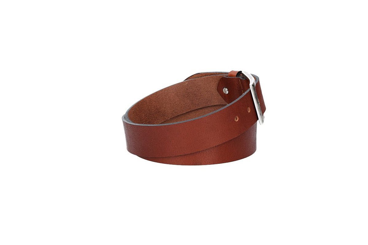 Ledergürtel|Albbüffel in Cognac 40mm mit Dornschließe in Silber