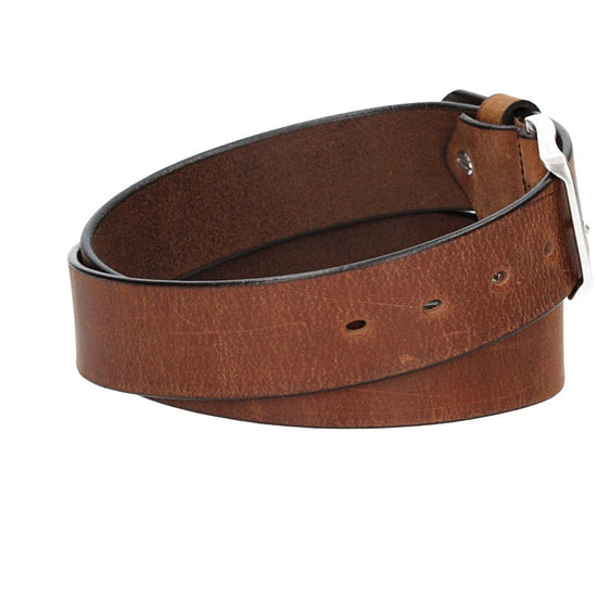 Ledergürtel Light Brown 40mm mit Dornschließe in Silber - leder-accessoires.com