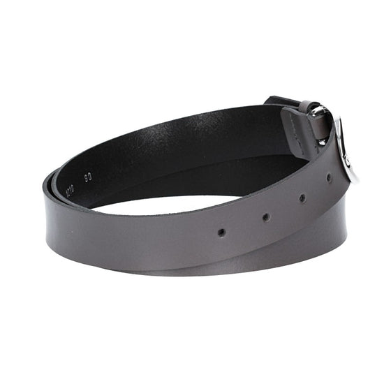 Ledergürtel 30mm in Grau mit Dornschließe in Silber - leder-accessoires.com
