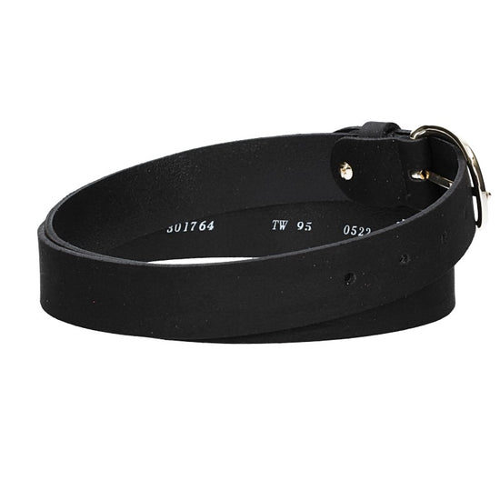 Veloursledergürtel 30mm in Schwarz mit Dornschließe in Lightgold - leder-accessoires.com