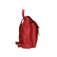 Rucksack mit Überschlag und Lasche in Rot aus Leder