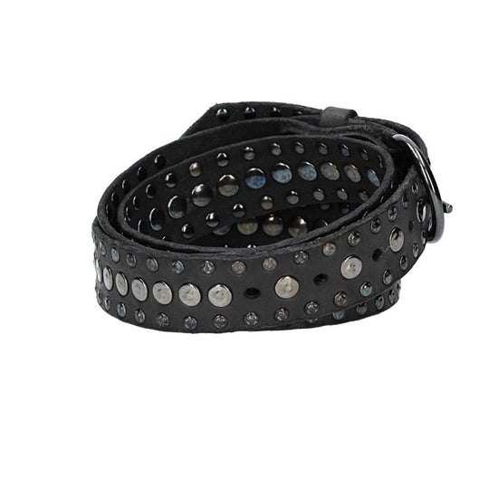 Campomaggi Gürtel Liri aus Leder in Schwarz mit Nieten - leder-accessoires.com