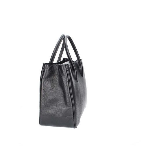 Kurzgrifftasche in Schwarz aus Leder - leder-accessoires.com