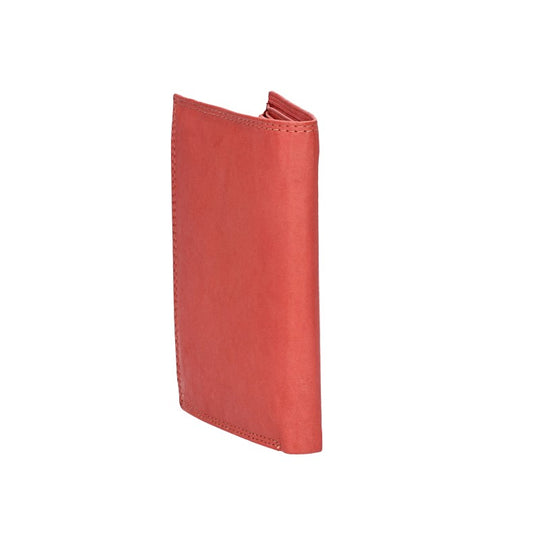 Geldbörse Hochformat in Koralle aus Leder - leder-accessoires.com