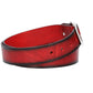 Jeansgürtel 40mm in Rot mit Airbrushkante und Vollschließe in Silber