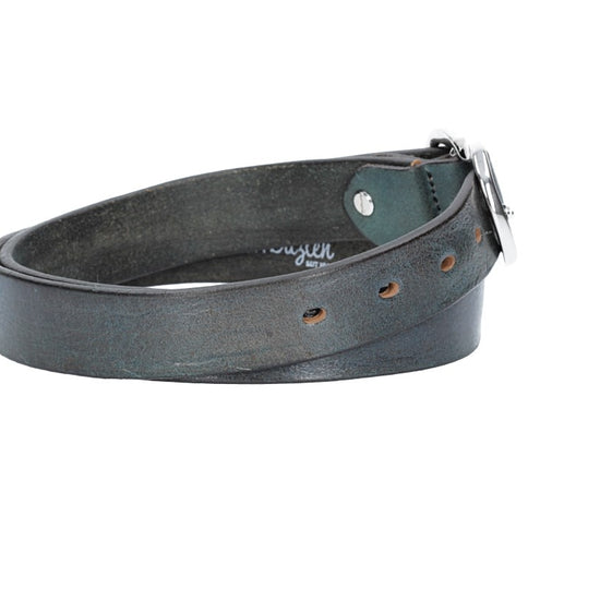 Ledergürtel 30mm in Blau|Marine mit Schmuckschließe - leder-accessoires.com