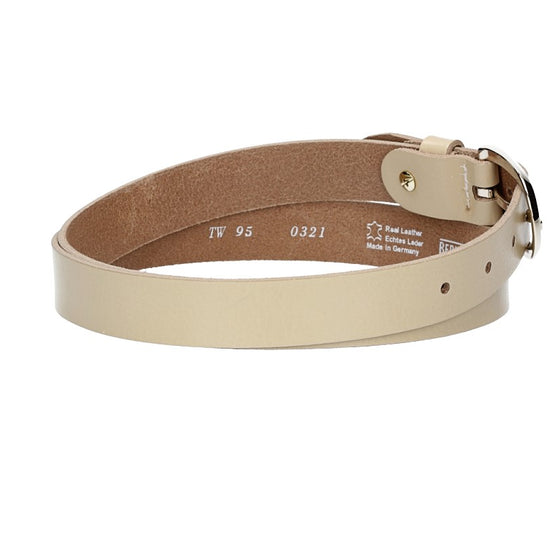 Damengürtel 25mm in Beige|Creme mit Dornschließe in Lightgold - leder-accessoires.com