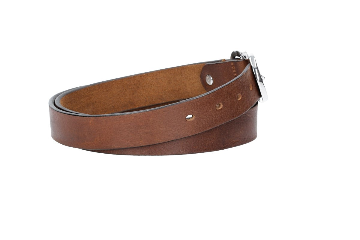 Ledergürtel 30mm in Cognac mit Schmuckschließe