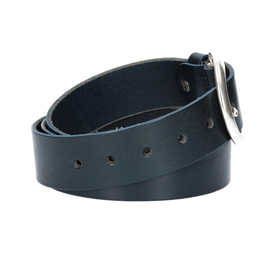 Ledergürtel Überlänge Blau|Marine 40mm mit Schließe in Silber - leder-accessoires.com