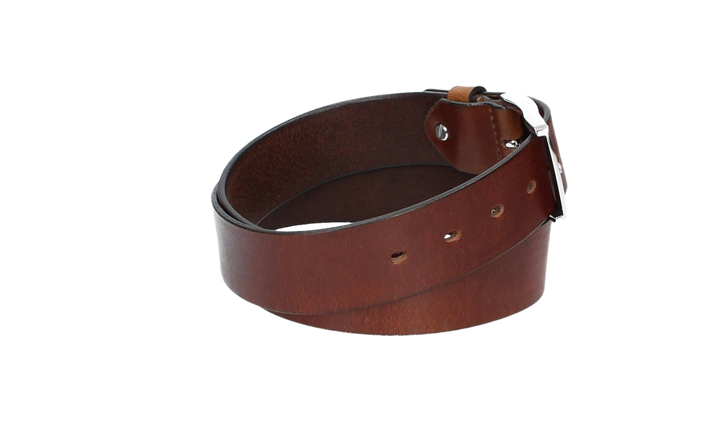 Ledergürtel Light Brown 40mm mit Dornschließe in Silber