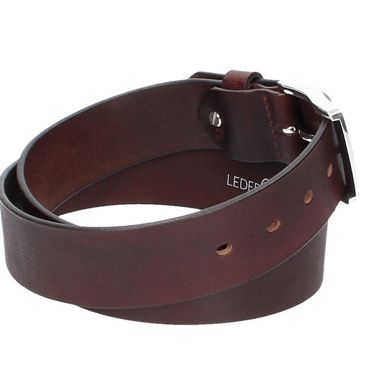 Ledergürtel Rot|Bordeaux 40mm mit Dornschließe in Silber - leder-accessoires.com