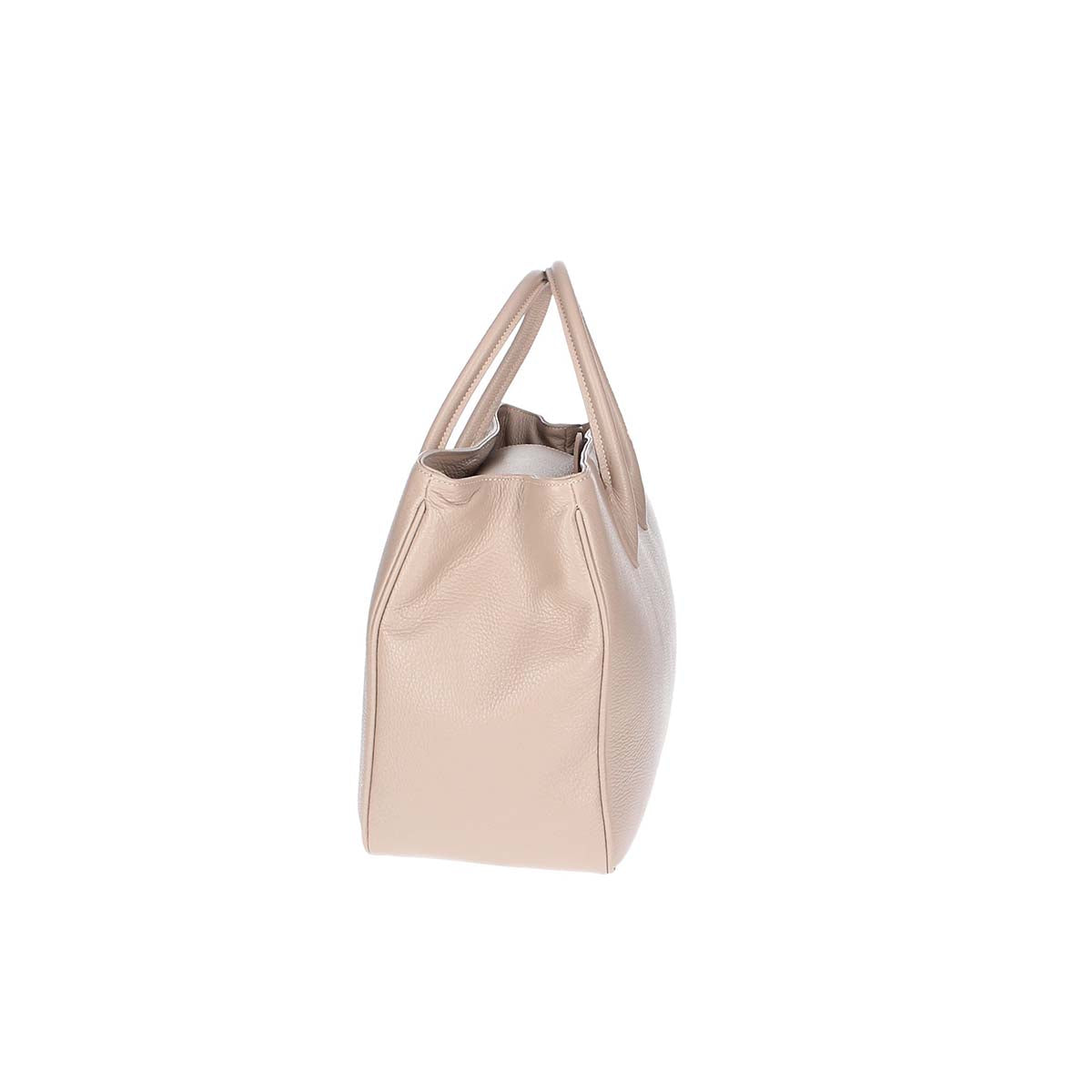 Kurzgrifftasche in Natur|Beige aus Leder