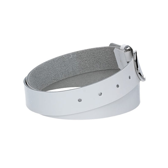 Ledergürtel 30mm in Weiß mit Dornschließe in Silber - leder-accessoires.com