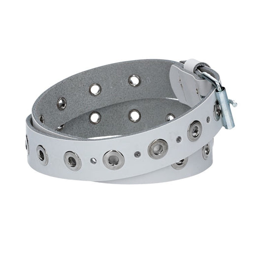 Ledergürtel Kids 25mm in Weiss mit Ösen und Schließe in Silber - leder-accessoires.com