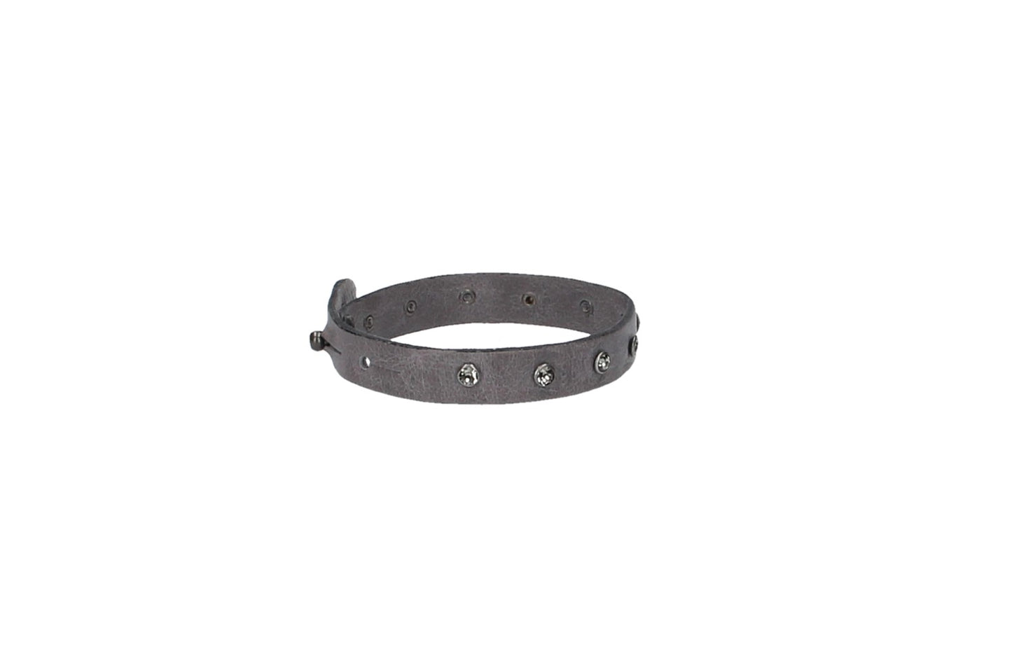 Armband mit Swarovski in Grau|Taupe aus Leder
